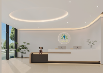 绍兴奶白风瑜伽馆设计装修案例效果图